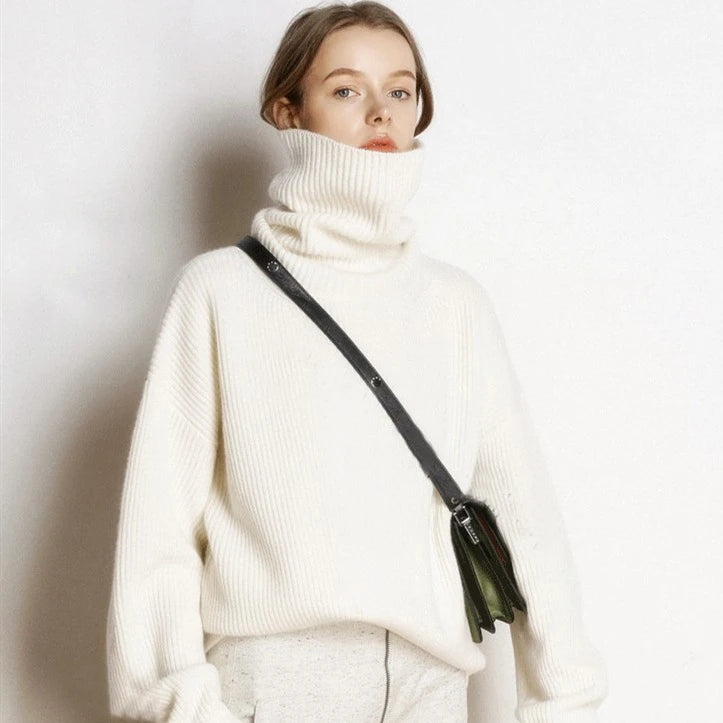 Pull Femme Turtleneck en Tricot Doux - Confort Hiver Chic 3