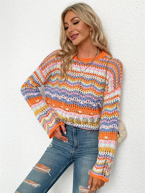 Pull Femme à Mailles Lâches, Coupe Ample, Confort Léger – Idéal Automne/Hiver 3