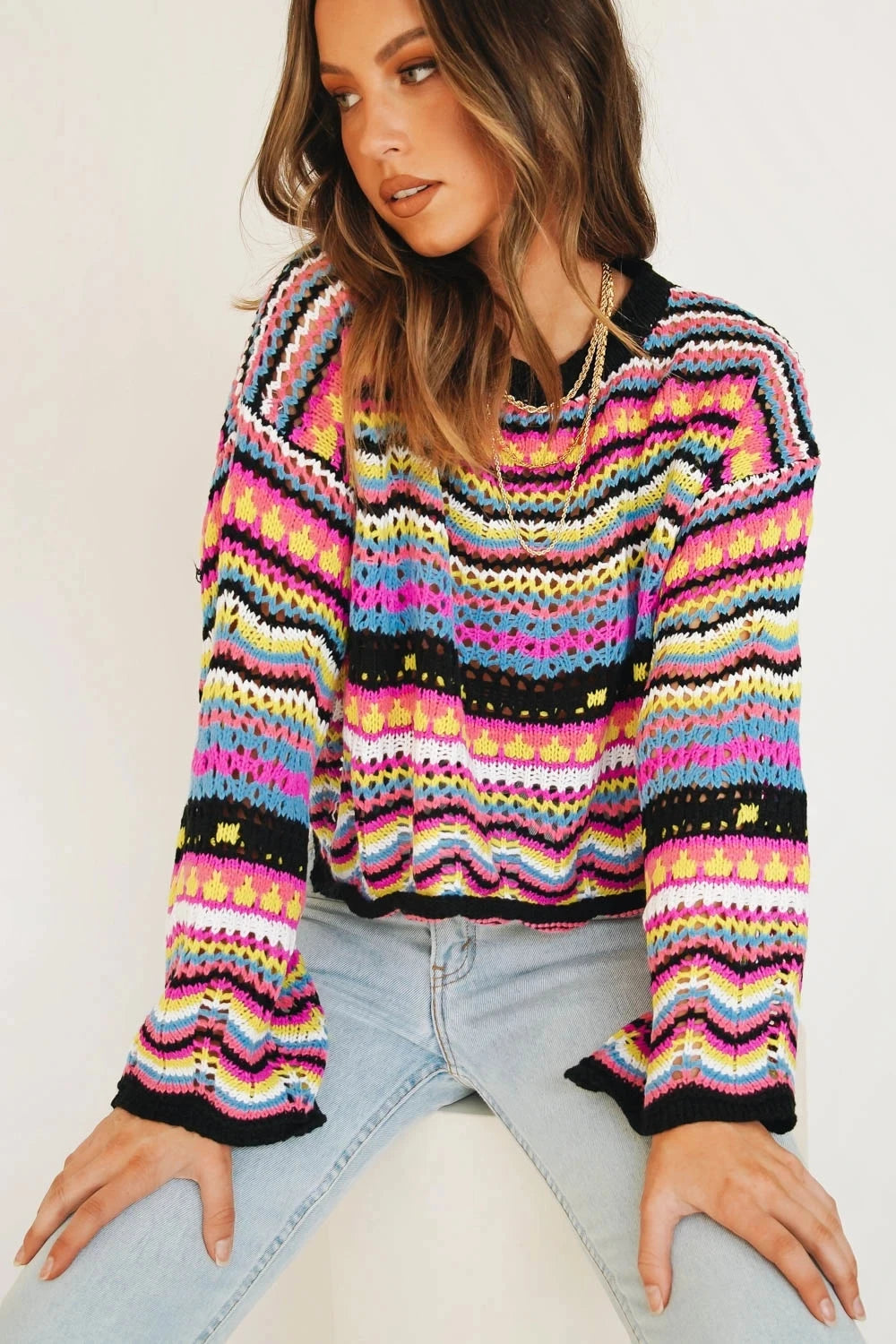 Pull Femme à Mailles Lâches, Coupe Ample, Confort Léger – Idéal Automne/Hiver 4