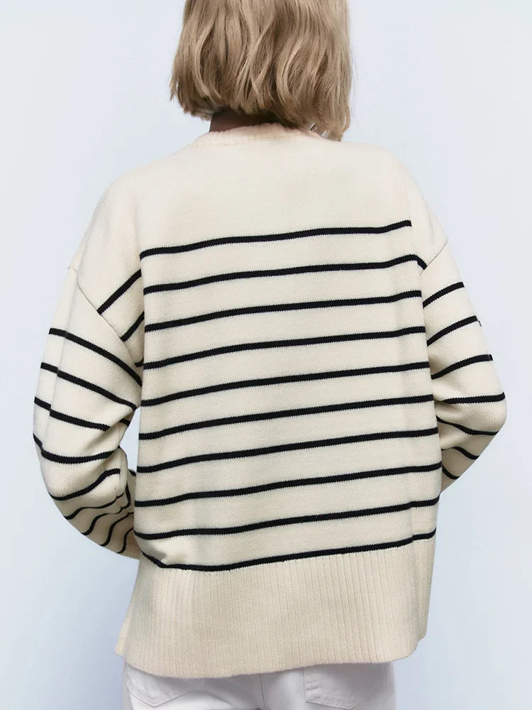 Pull Homme Rayé Taille M Coton-3
