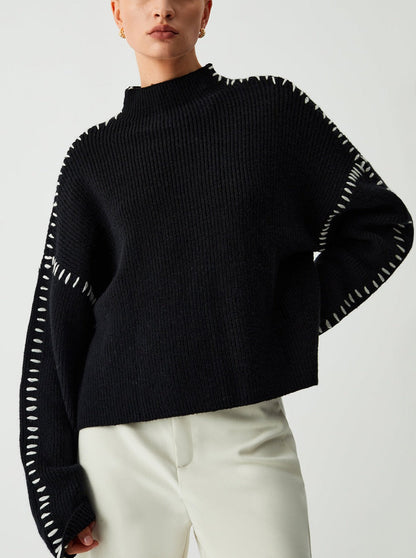 Pull Femme Beige Taille M Acrylique Chic et Élégant-4