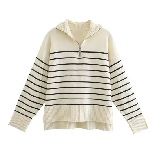 Pull Femme Rayé Taille M Coton Chic-1