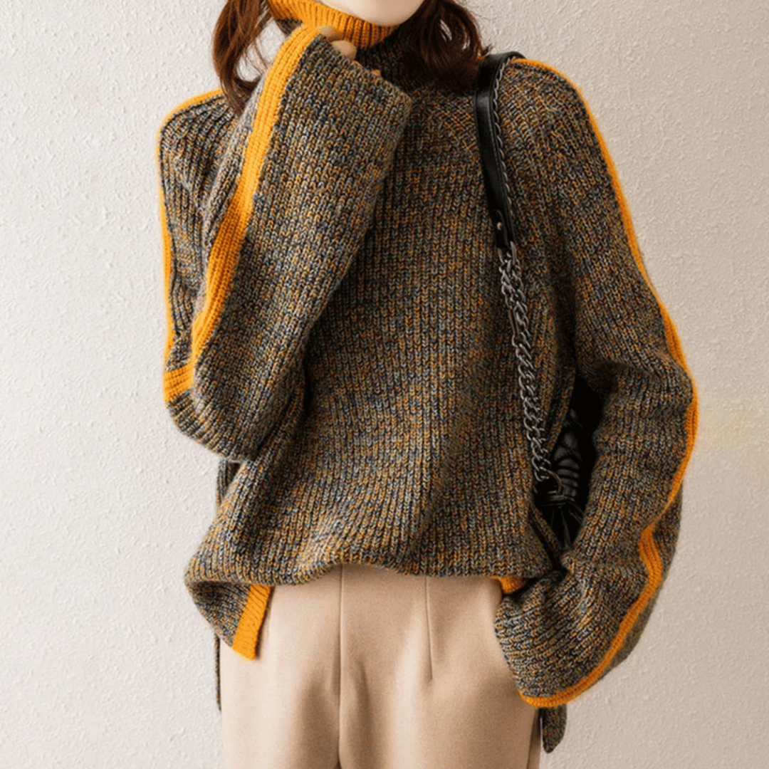 Pull Cachemire Femme Oversize Col Roulé en Tricot Doux 3