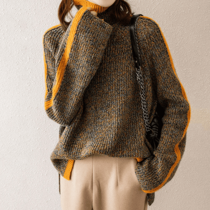 Pull Cachemire Femme Oversize Col Roulé en Tricot Doux 3