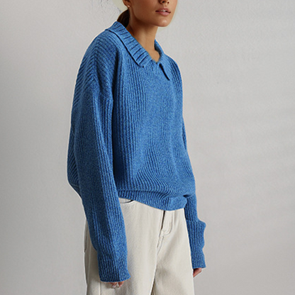 Pull Femme Ample Tricoté Manches Longues Mélange Acrylique 1