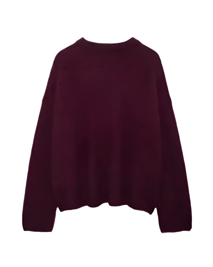 Pull Femme Bordeaux Taille M Acrylique-1