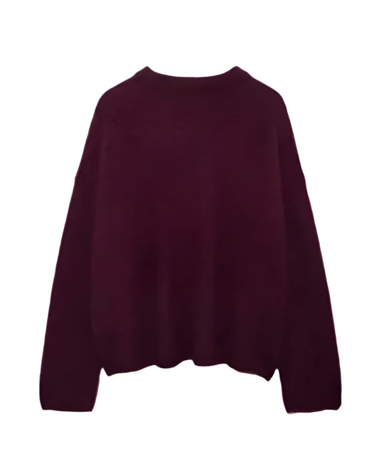 Pull Femme Bordeaux Taille M Acrylique-1