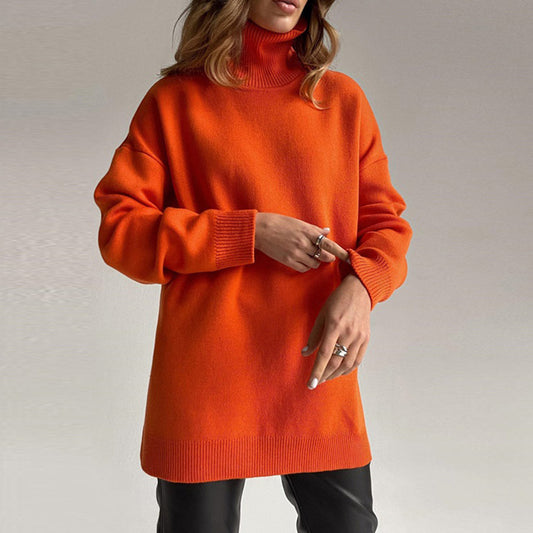 Pull Femme Col Montant Acrylique-Coton Manches Longues 0