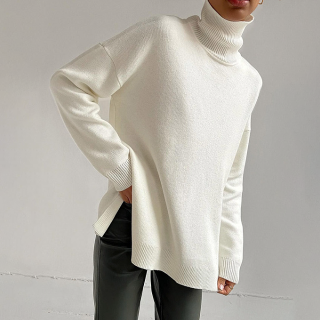 Pull Femme Col Montant Acrylique-Coton Manches Longues 11
