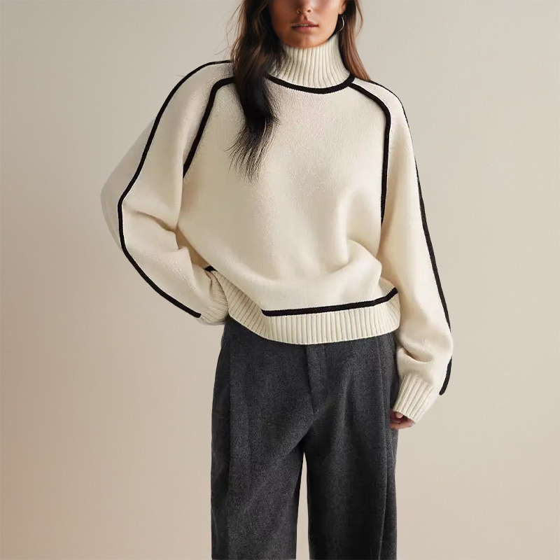 Pull Femme Col Roulé Confortable en Polyester – Plusieurs Couleurs 1