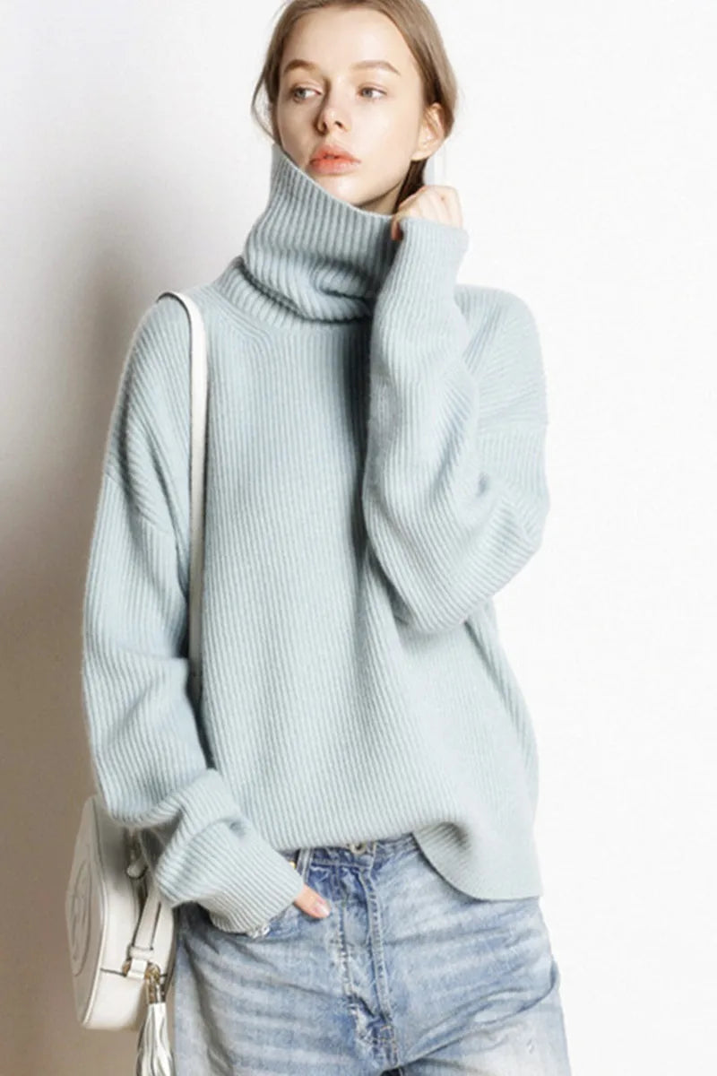 Pull Femme Turtleneck en Tricot Doux - Confort Hiver Chic 6