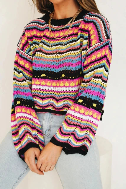 Pull Femme à Mailles Lâches, Coupe Ample, Confort Léger – Idéal Automne/Hiver 1