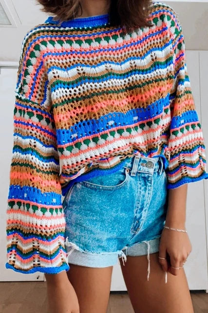 Pull Femme à Mailles Lâches, Coupe Ample, Confort Léger – Idéal Automne/Hiver 2