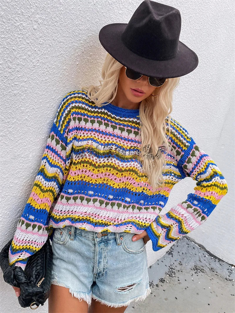 Pull Femme à Mailles Lâches, Coupe Ample, Confort Léger – Idéal Automne/Hiver 7