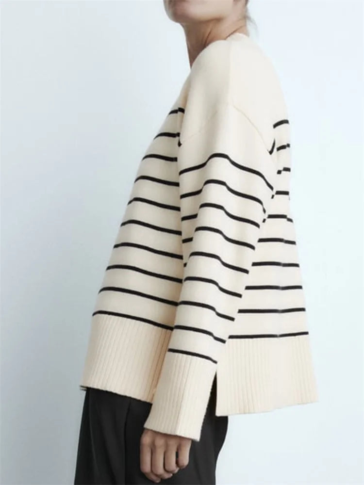 Pull Homme Rayé Taille M Coton-6