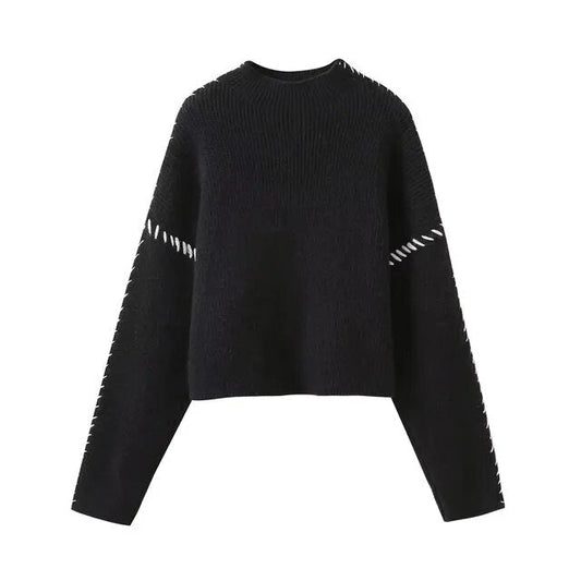 Pull Femme Beige Taille M Acrylique Chic et Élégant-1